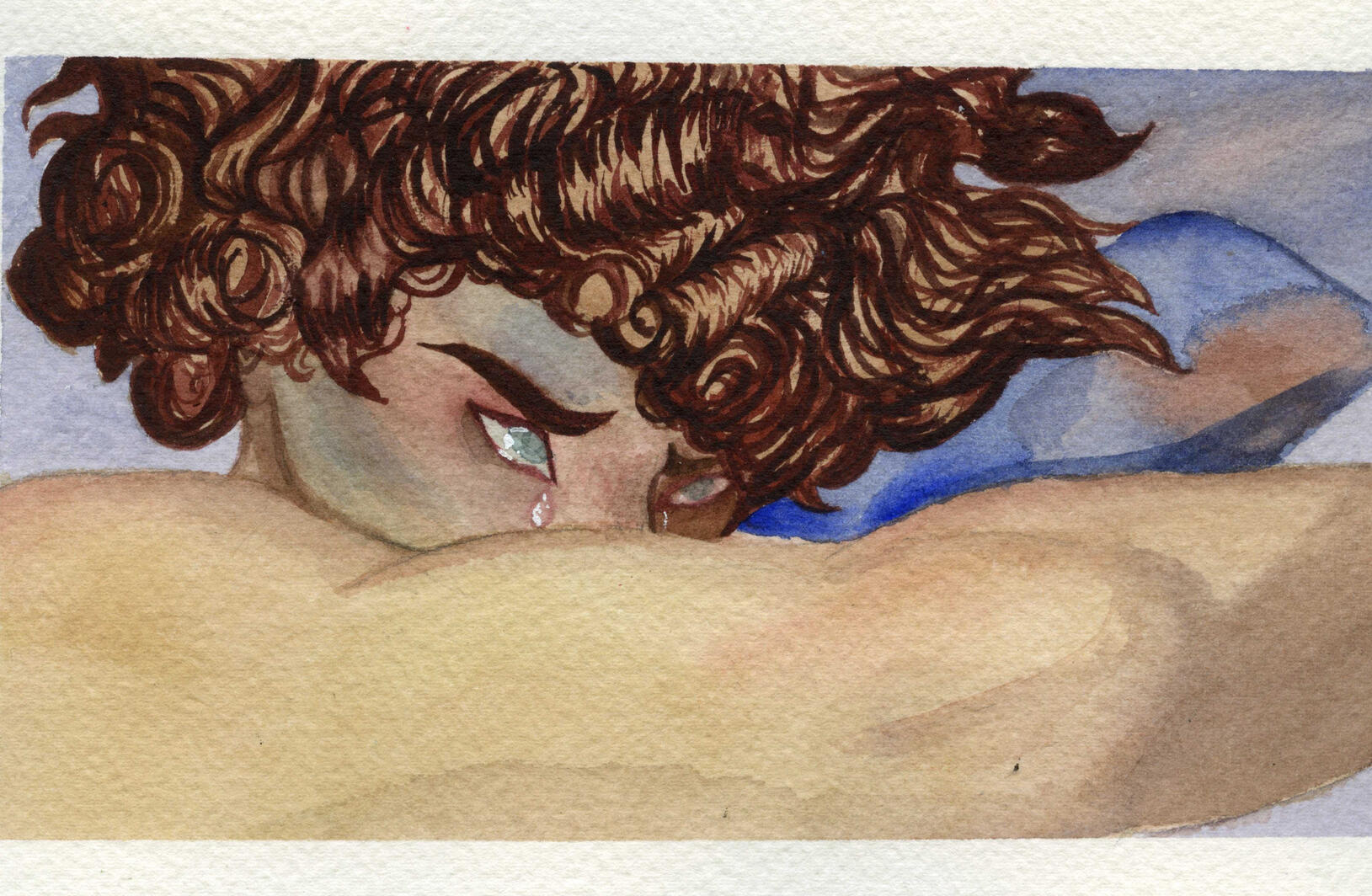 the fallen angel, watercolor, 2022