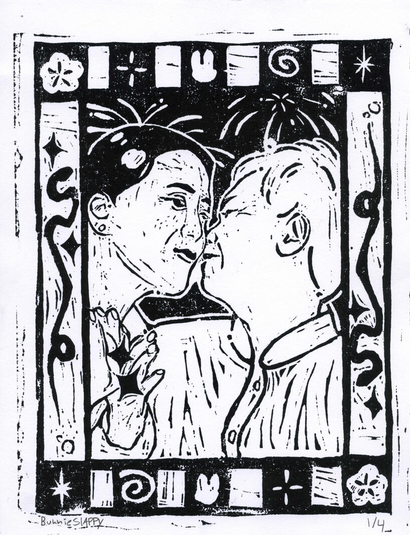 ความรัก, linocut , 2025