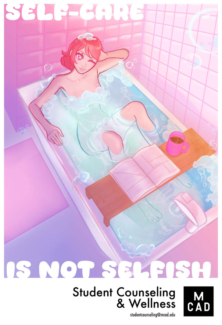 Selfcare is not Selfish, Procreate, 2024